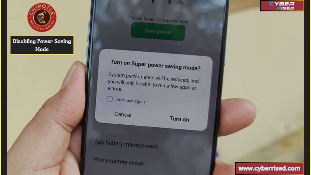 Disabling Power Saving Mode